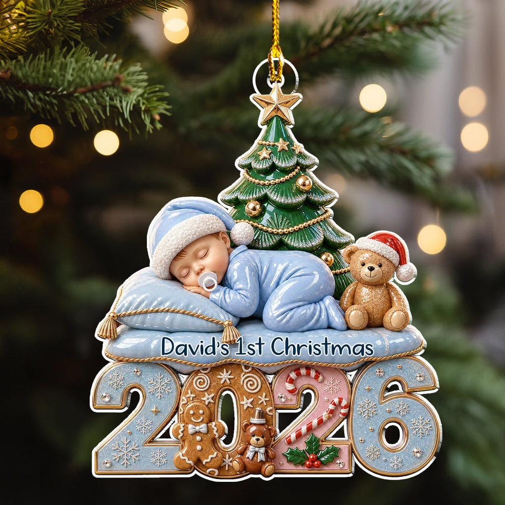 Custom Baby First Christmas Ornament for New Parents •  First Christmas Baby - Personalized Acrylic Ornament