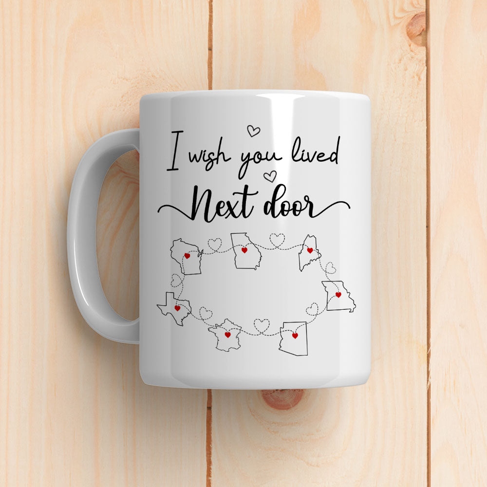 Custom Best Friend, Christmas & Birthday Friendship Keepsake Gift • I Wish We Lived Closer - Personalized Coffee Mug