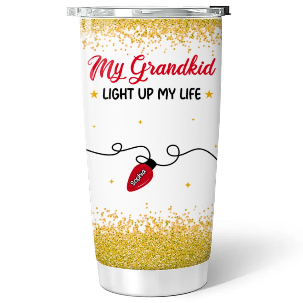 Custom Christmas Birthday Gifts For Grandma • The Light Of Grandma Life - Personalized Tumbler