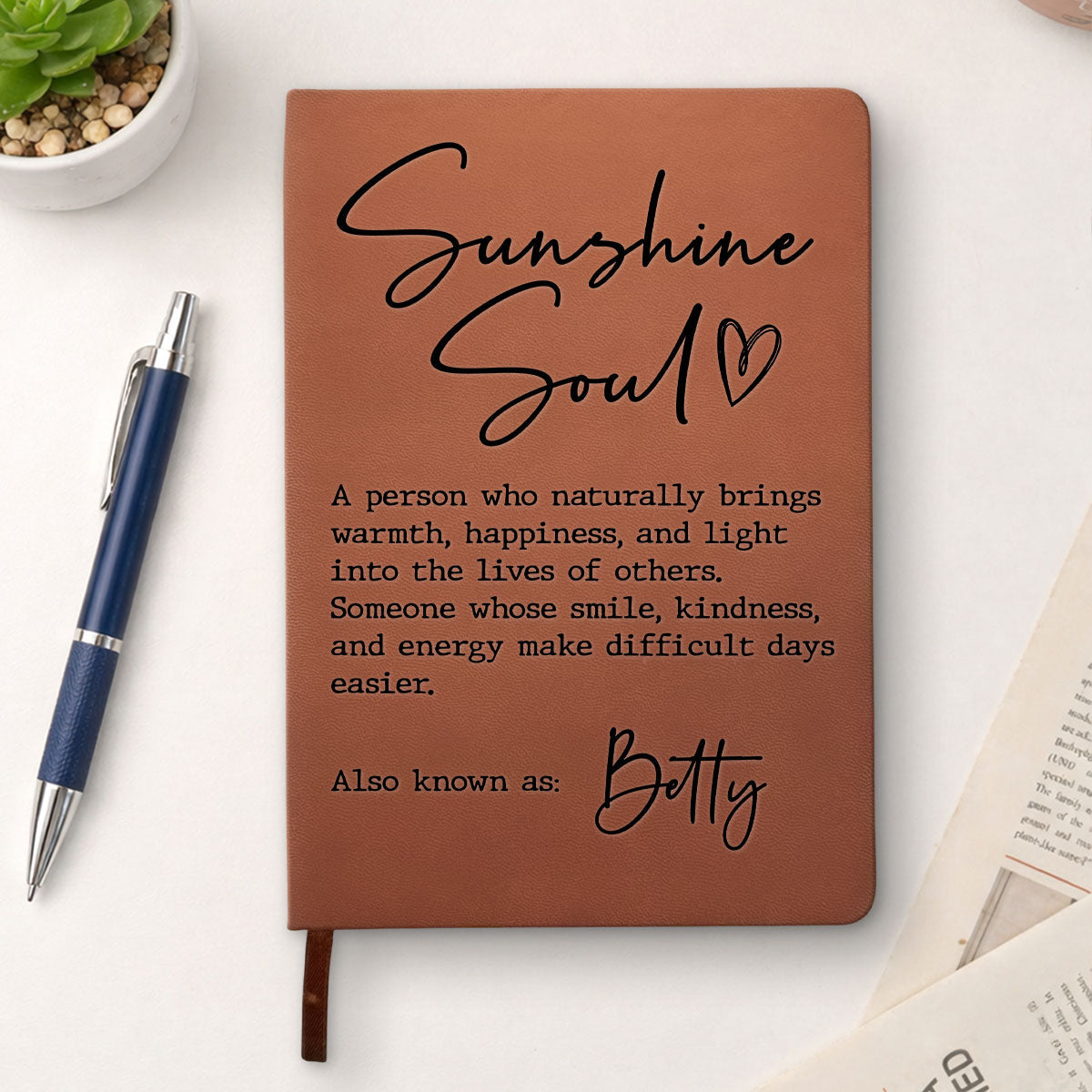 Sunshine Soul - Personalized Leather Journal