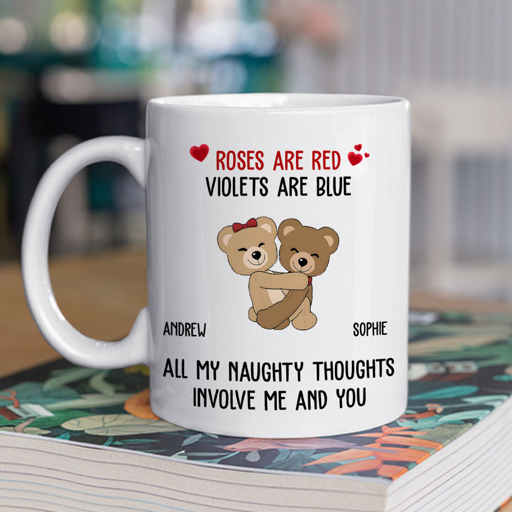 Custom Anniversary Keepsake Gifts For Couple • Naughty Thoughts - Personalized Coffee Mug