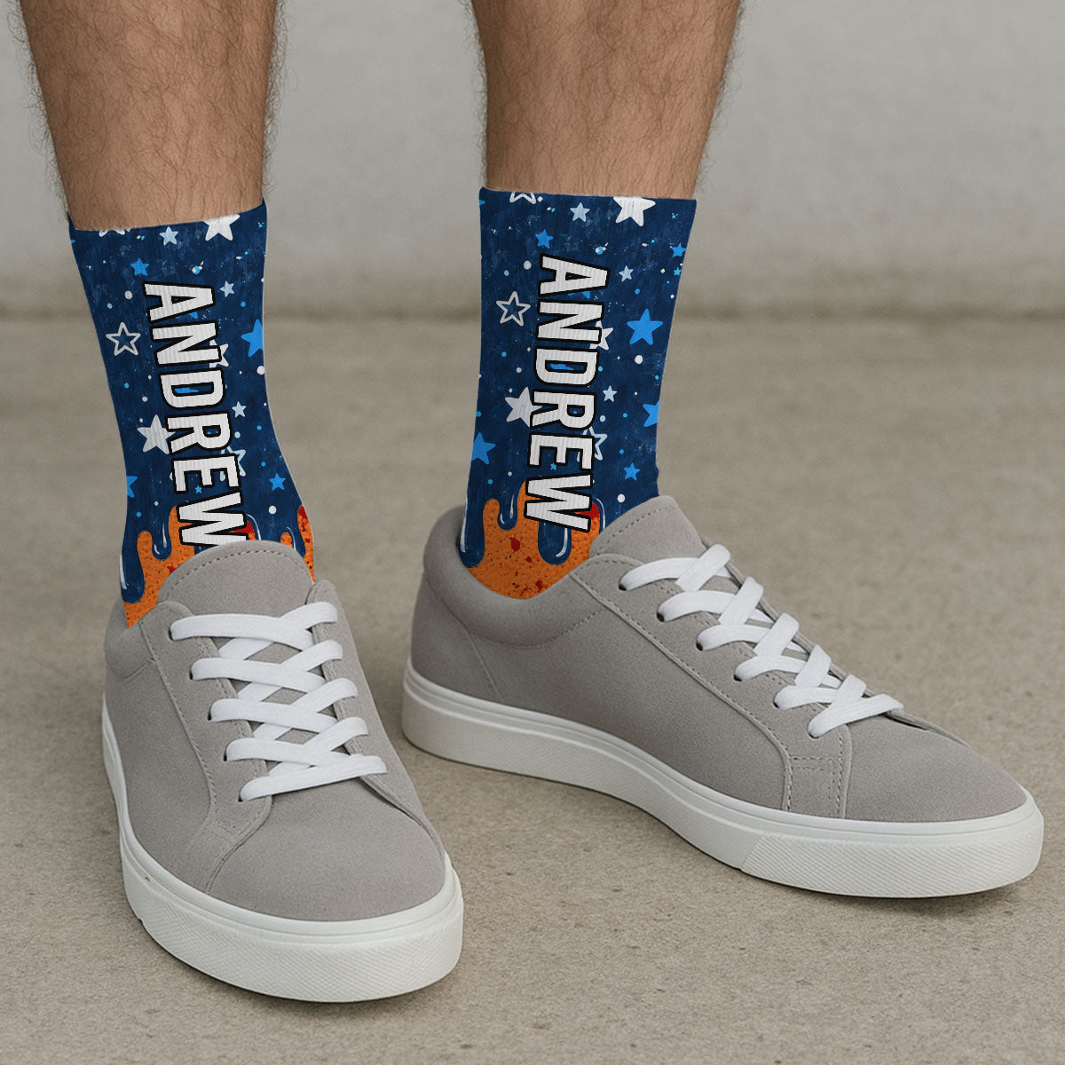 Custom Name Football Fan Footwear, Game Day Christmas Gift • Life Is Better With Sports - Personalized Crew Socks