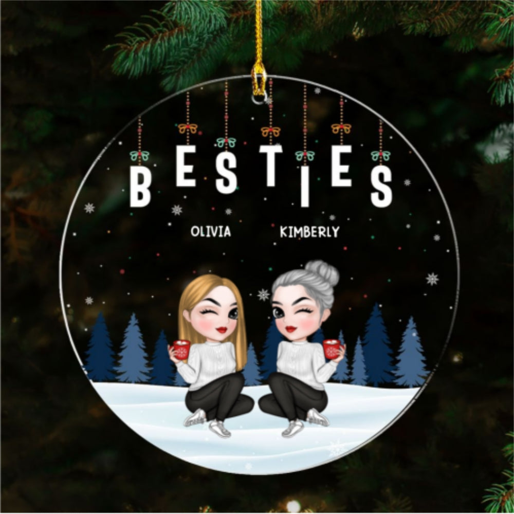 Custom Friendship Christmas Ornament, Best Friend Gift •  Friends Forever - Personalized Acrylic Ornament