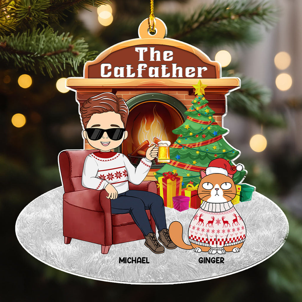 Custom Keepsake Christmas Ornament •  Catparent Christmas - Personalized Acrylic Ornament