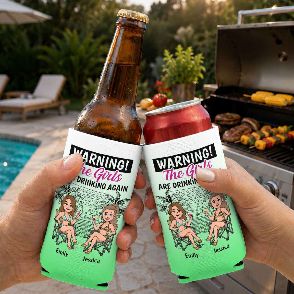 The Girls - Personalized Skinny Can Cooler