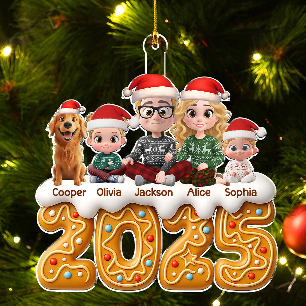 Custom Family Ornament, Christmas Gift for Family Members •  Family Of The Year - Personalized Acrylic Ornament