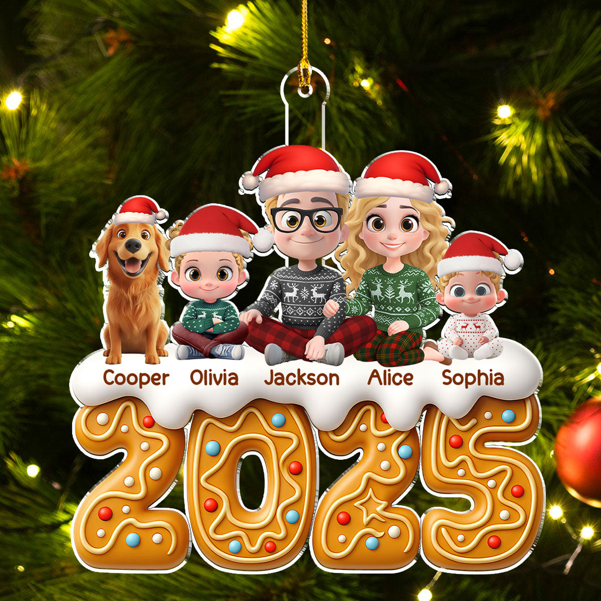 Custom Family Ornament, Christmas Gift for Family Members •  Family Of The Year - Personalized Acrylic Ornament
