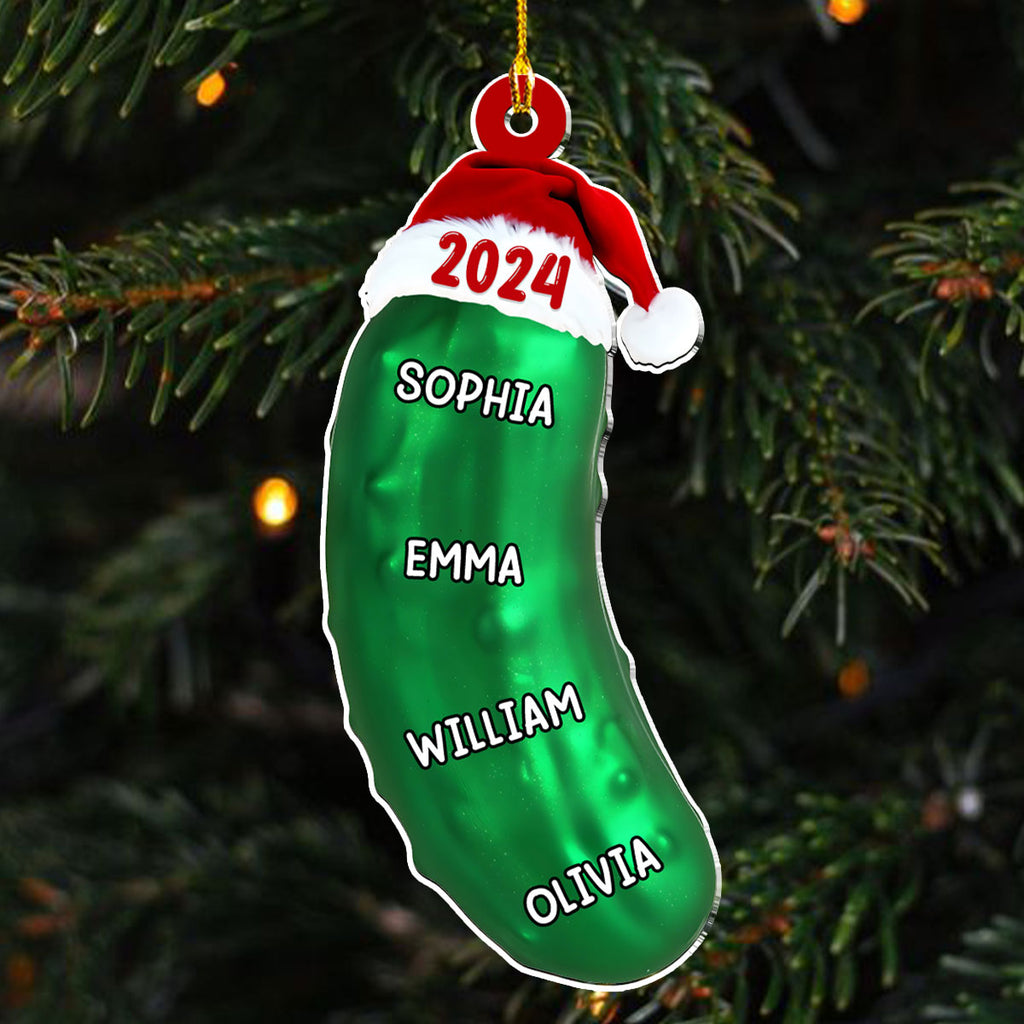 Custom Family Ornament, Christmas Gift for Family Members •  Pickle Family Name - Personalized Acrylic Ornament