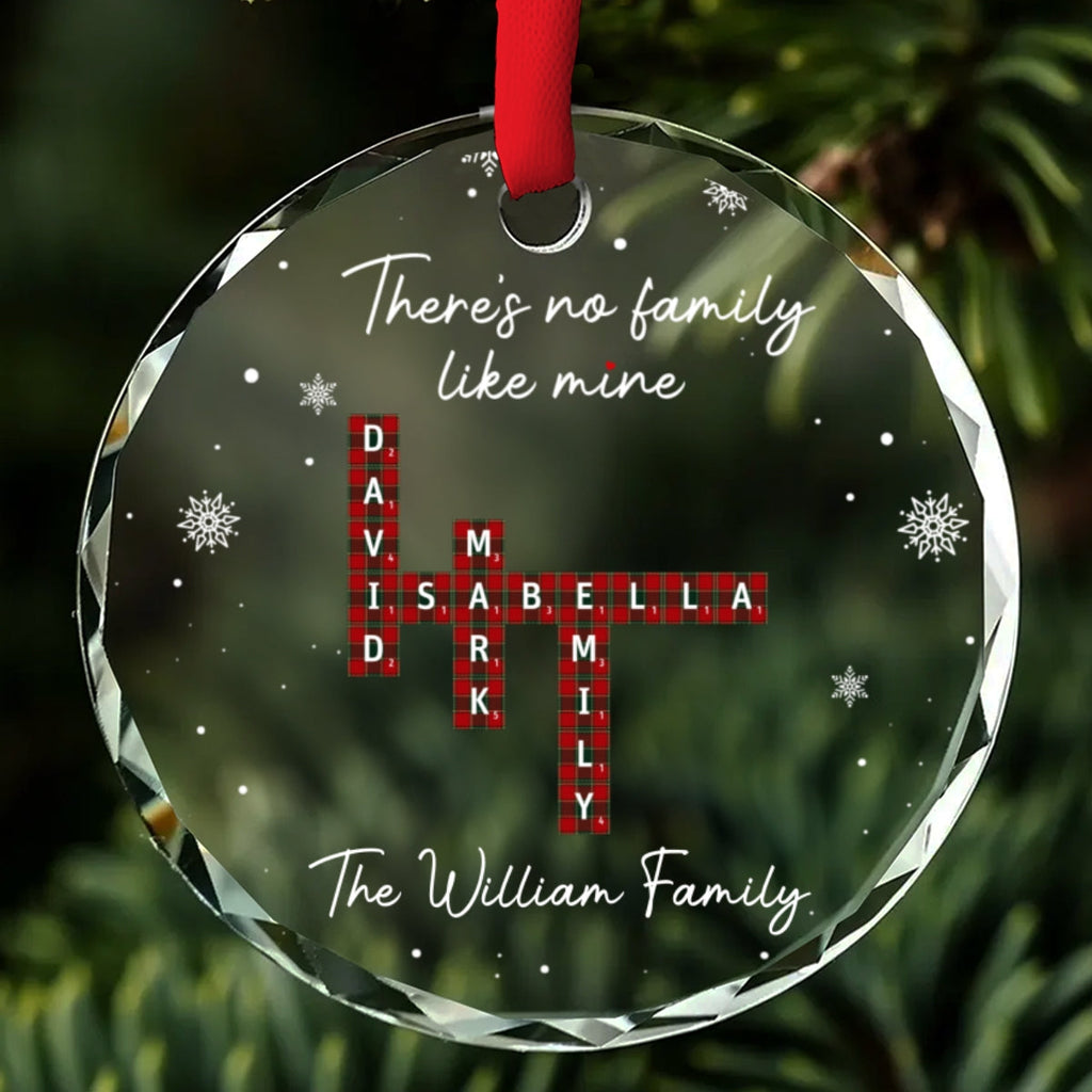 Custom Family Ornament, Christmas Gift for Family Members •  Our Family Crossword - Personalized Glass Ornament