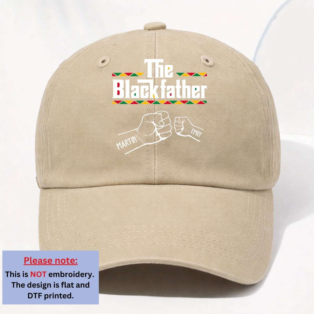 Custom Father's Day Christmas Birthday Gifts for Dad • The Blackfather - Personalized Vintage Washed Denim Cap