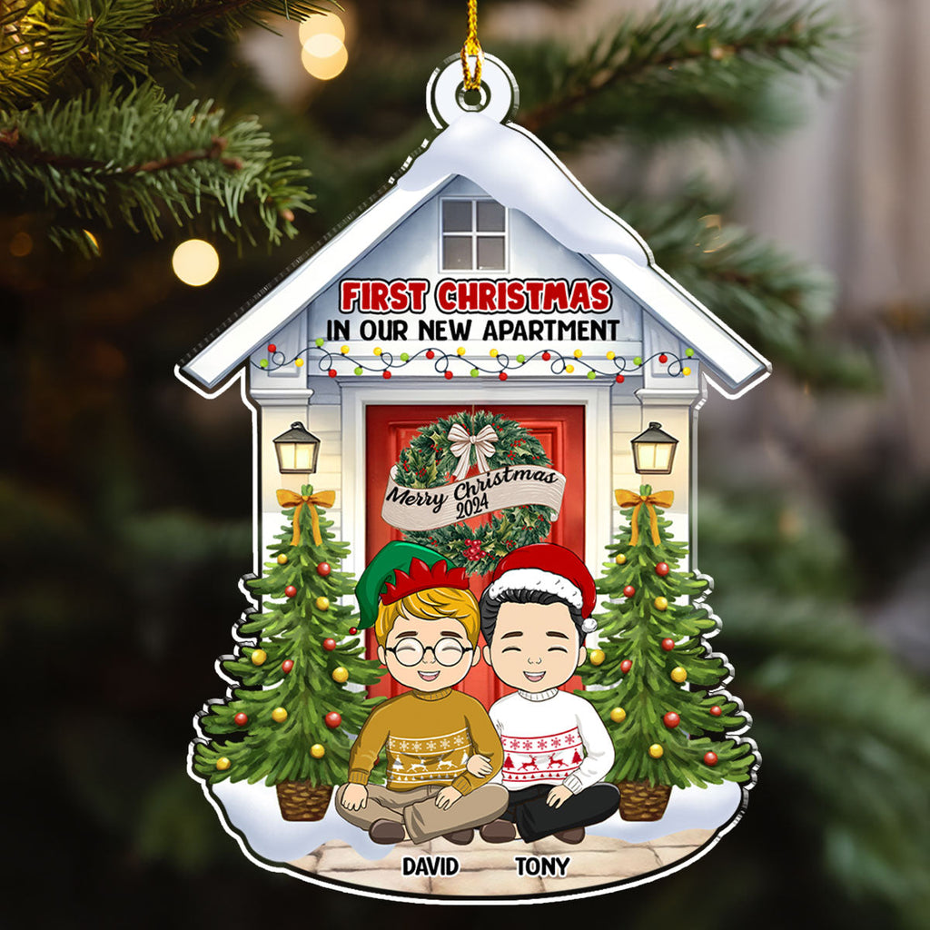Custom Couple Christmas Ornament, Anniversary Gift •  First Christmas In Our New Home - Personalized Acrylic Ornament