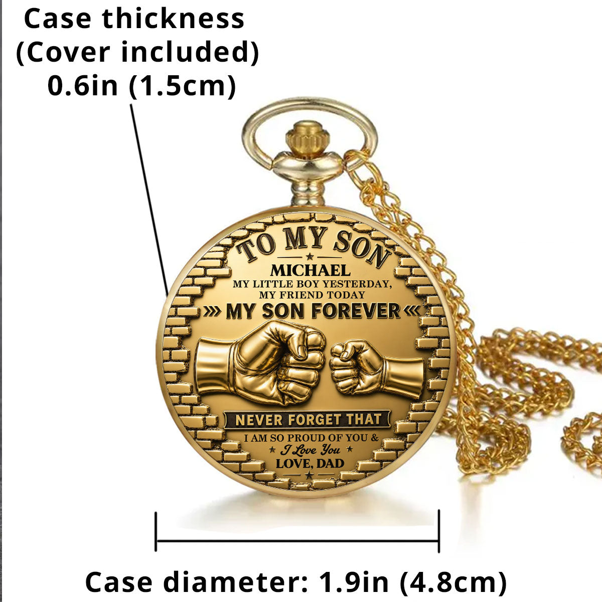 My Little Boy - Personalized Print Pocket Watch