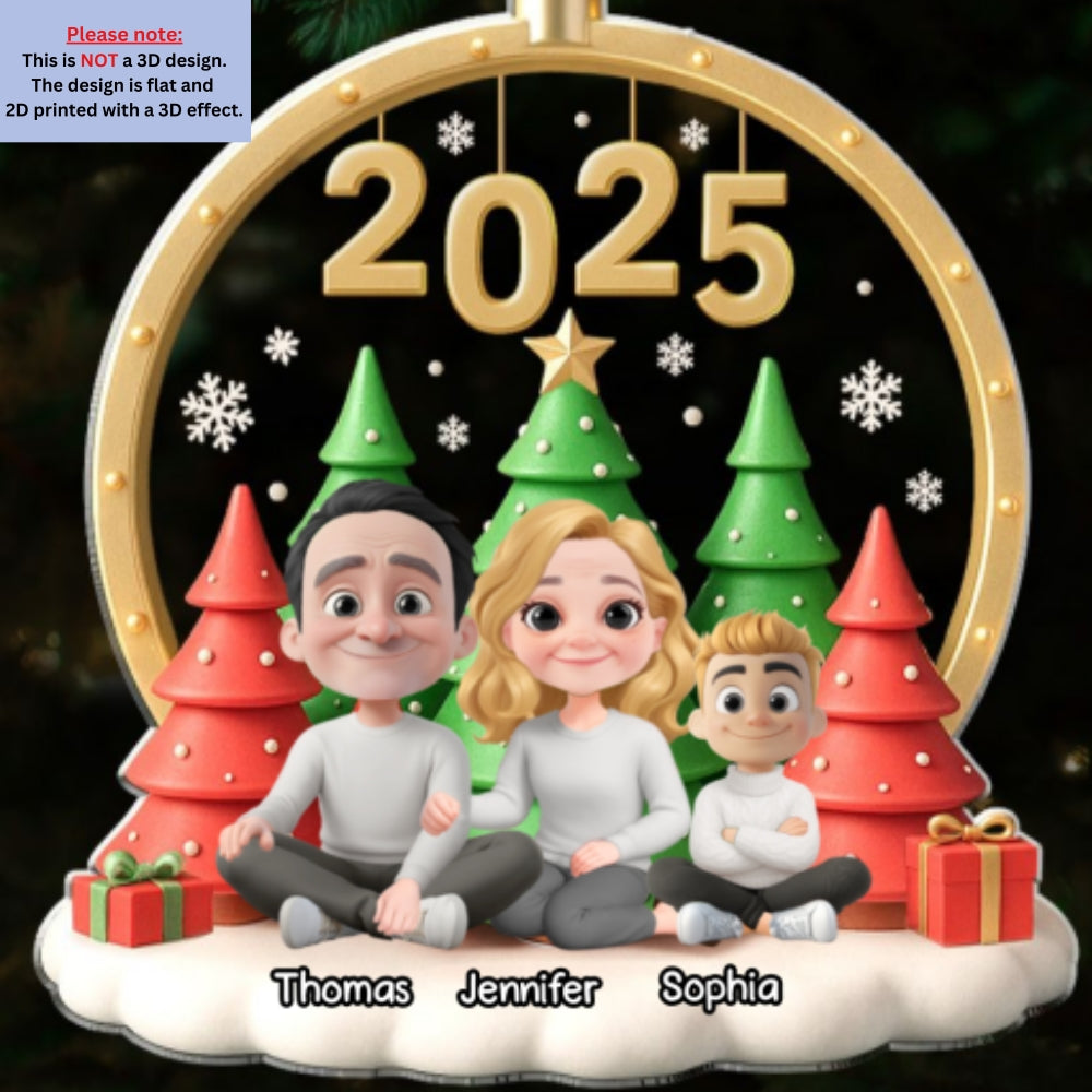 Custom Family Ornament, Christmas Gift for Family Members •  From Now Always Us - Personalized Acrylic Ornament
