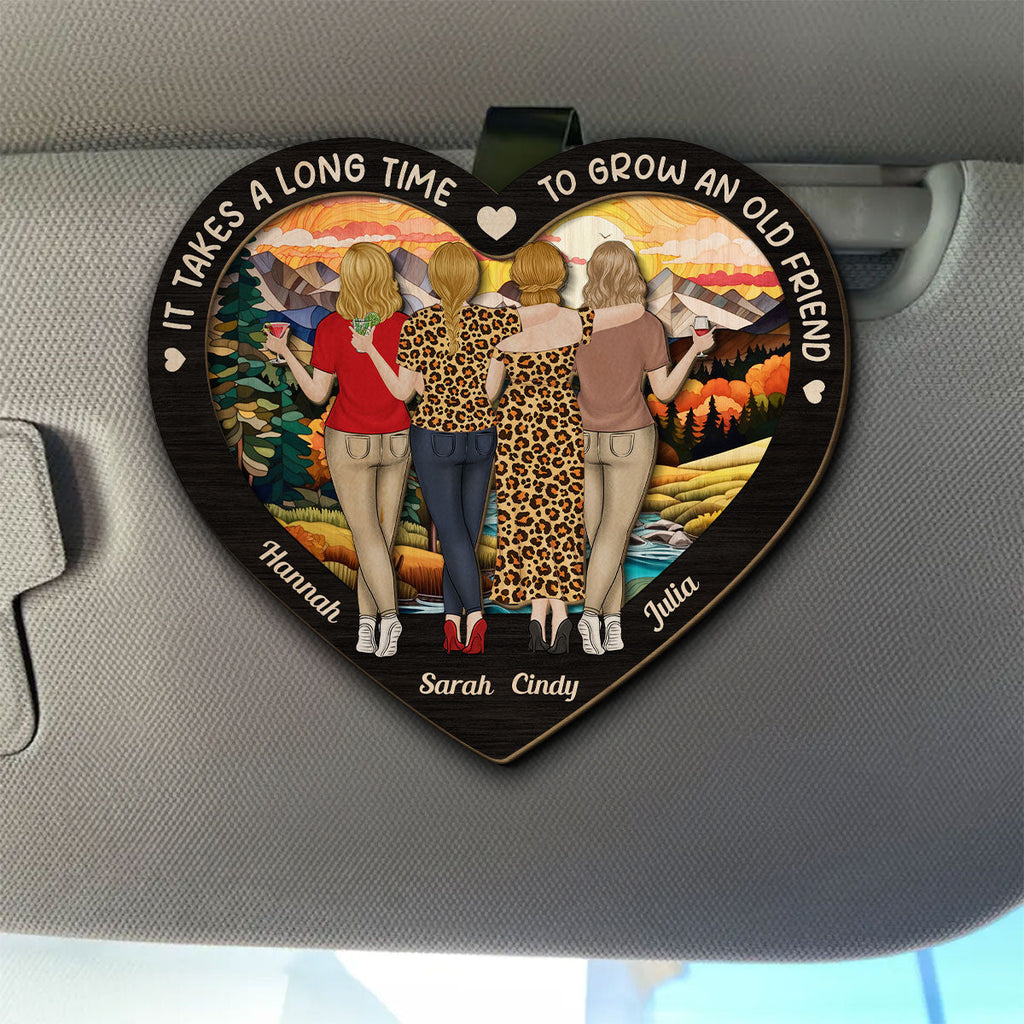 Bestie Old Friends Take Time To Grow - Personalized Car Visor Clip