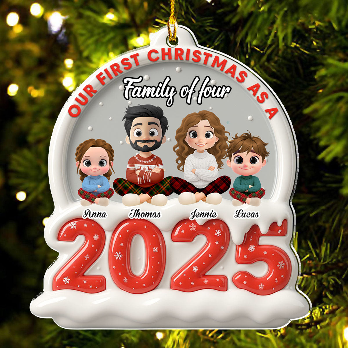 Custom Family First Christmas Ornament •  2025 First Christmas - Personalized Acrylic Ornament