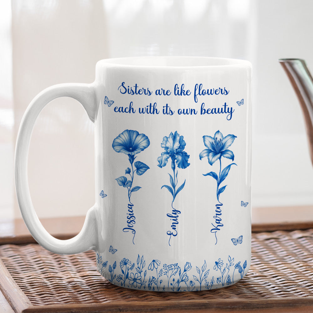 Custom Christmas & Birthday Gift For Sister • Each Sister Shines With Beauty - Personalized Coffee Mug