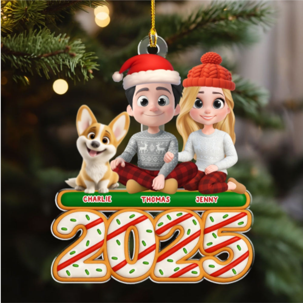 Custom Keepsake Christmas Ornament •  We And Our Pet Tree Cake - Personalized Acrylic Ornament