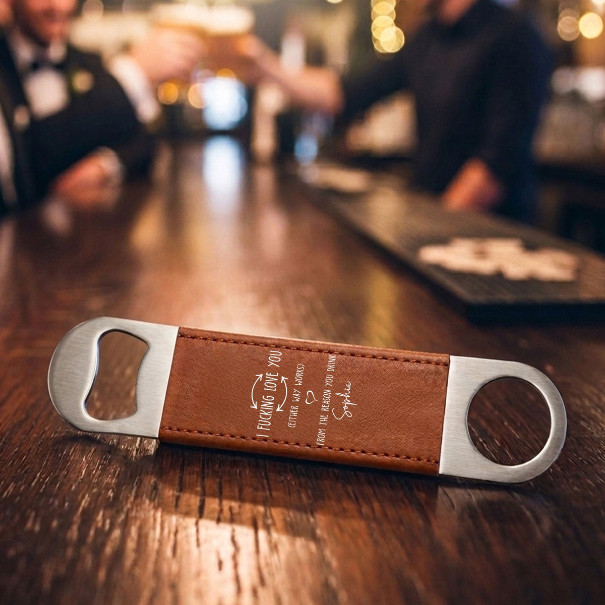 Fxking Love You - Personalized Leather Bottle Opener