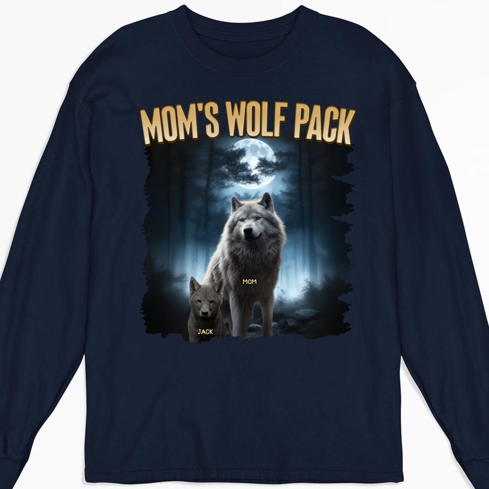 Custom Christmas & Birthday Gift for Mom, Grandma • Mama Wolf Pack - Personalized Shirt