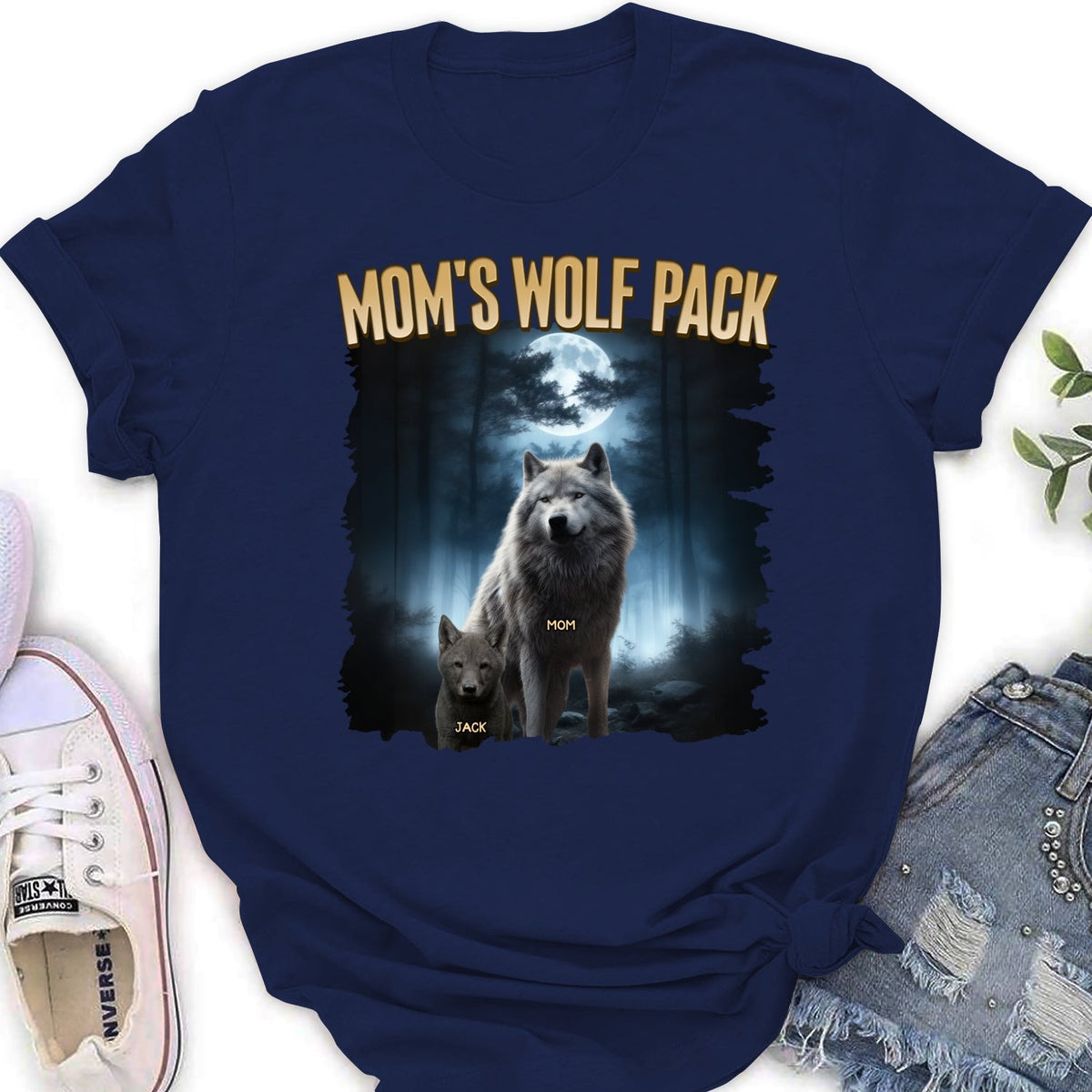 Custom Christmas & Birthday Gift for Mom, Grandma • Mama Wolf Pack - Personalized Shirt