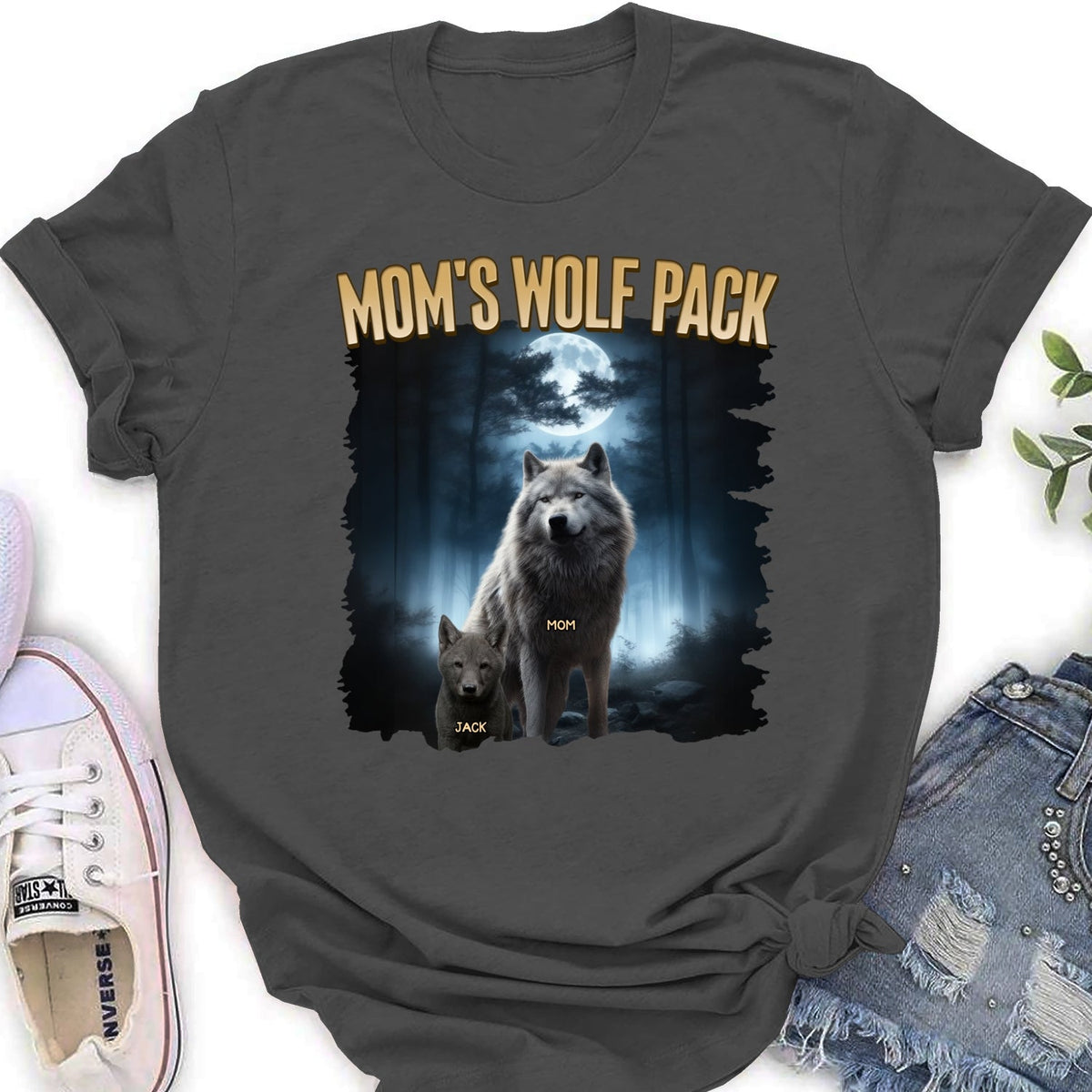 Custom Christmas & Birthday Gift for Mom, Grandma • Mama Wolf Pack - Personalized Shirt