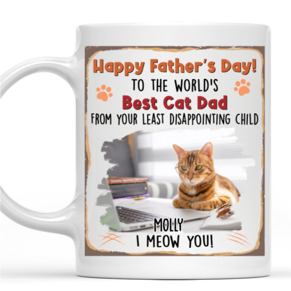 Custom Photo Christmas & Birthday Keepsake Gift • Least Disappointing Cat Photo - Personalized Coffee Mug