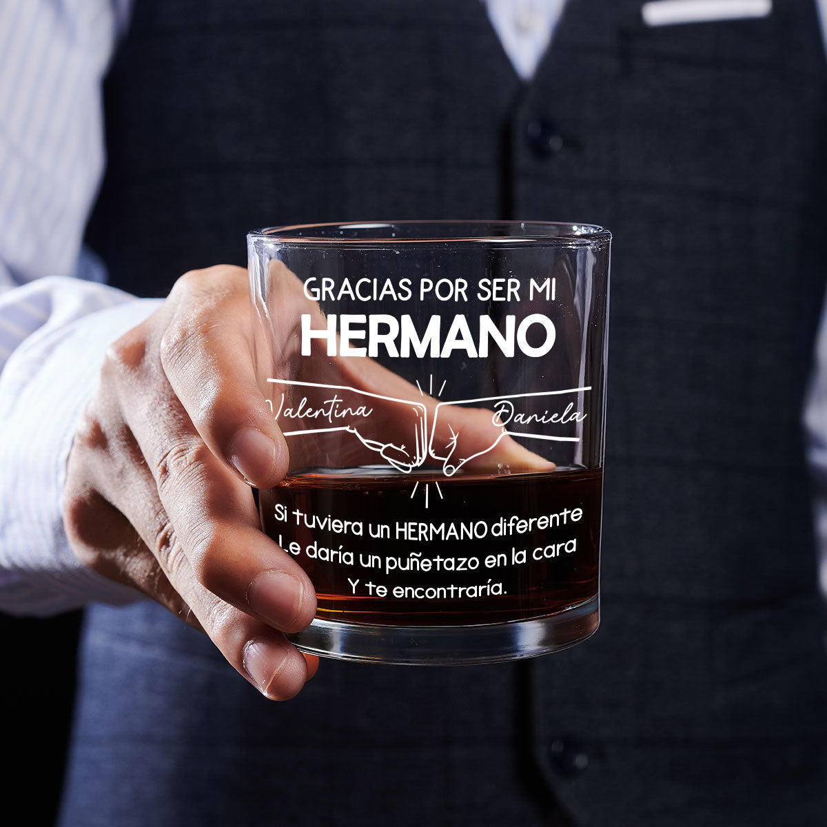 Thanks For Being My Brother 2 - Personalized Whiskey Glass
