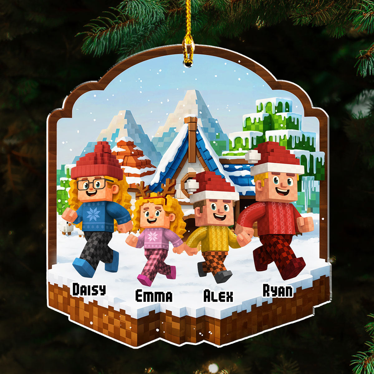 Custom Family Ornament, Christmas Gift for Family Members •  In The Jungle - Personalized Acrylic Ornament
