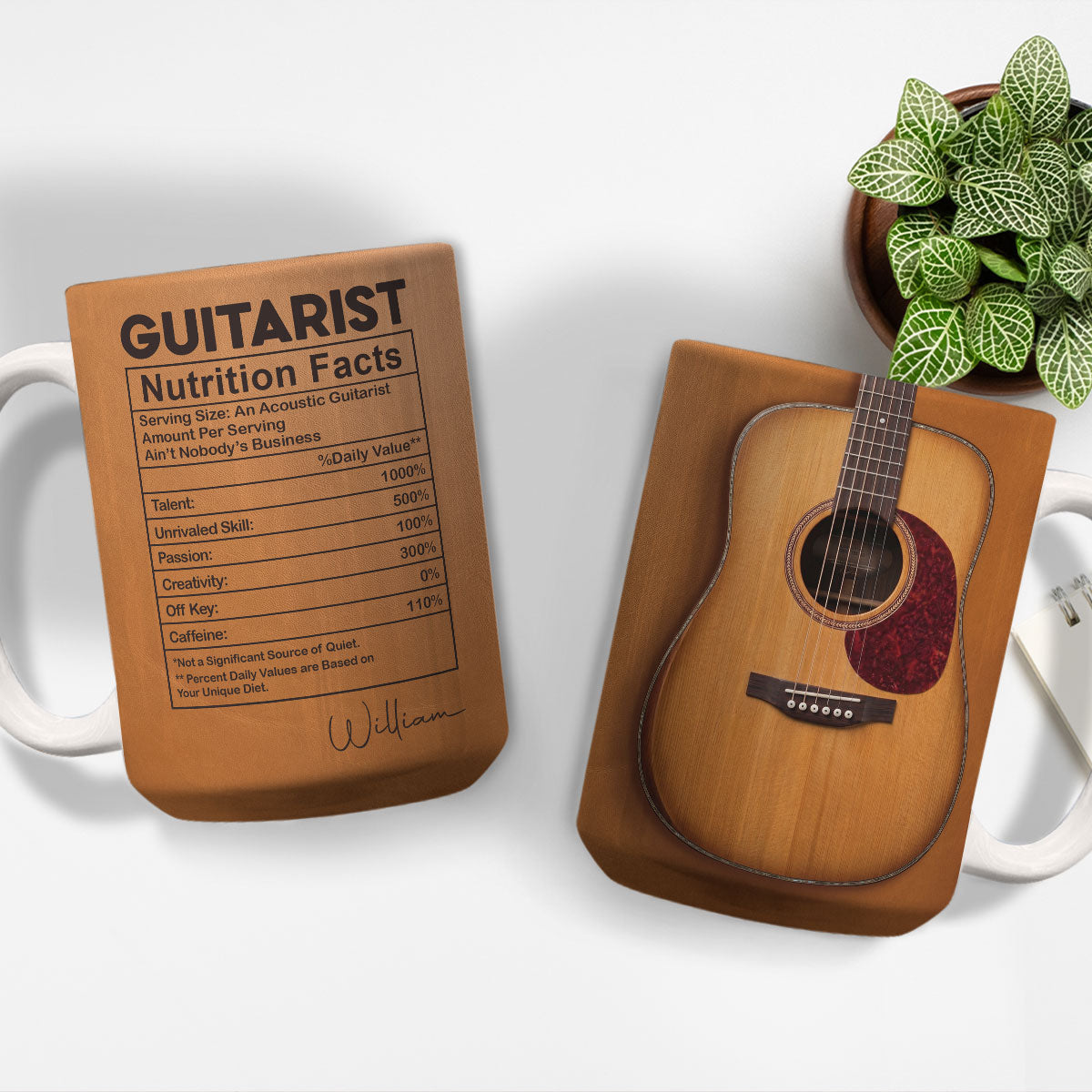 Custom Christmas & Birthday Keepsake Gift • Six Strings One Soul - Personalized Coffee Mug