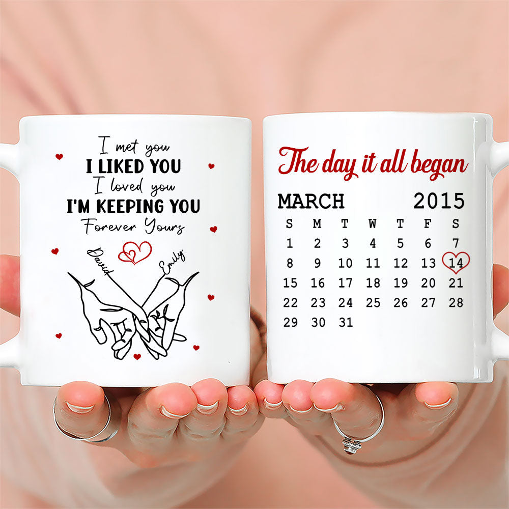 Custom Anniversary Keepsake Gifts For Couple • The Day It Began - Personalized Coffee Mug