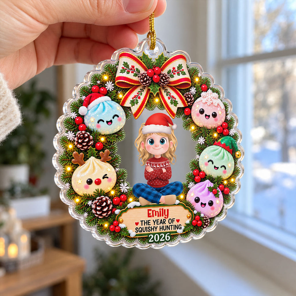 Custom Family Ornament, Christmas Gift for Family Members •  Cute Dumpling For Christmas - Personalized Acrylic Ornament