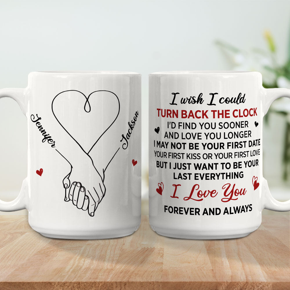 Custom Anniversary Keepsake Gifts For Couple • Turn Back The Clock - Personalized Coffee Mug