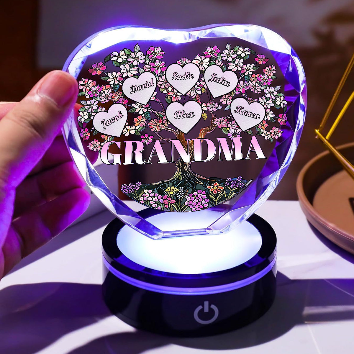Nana Is The Best - Personalized Crystal Led Light