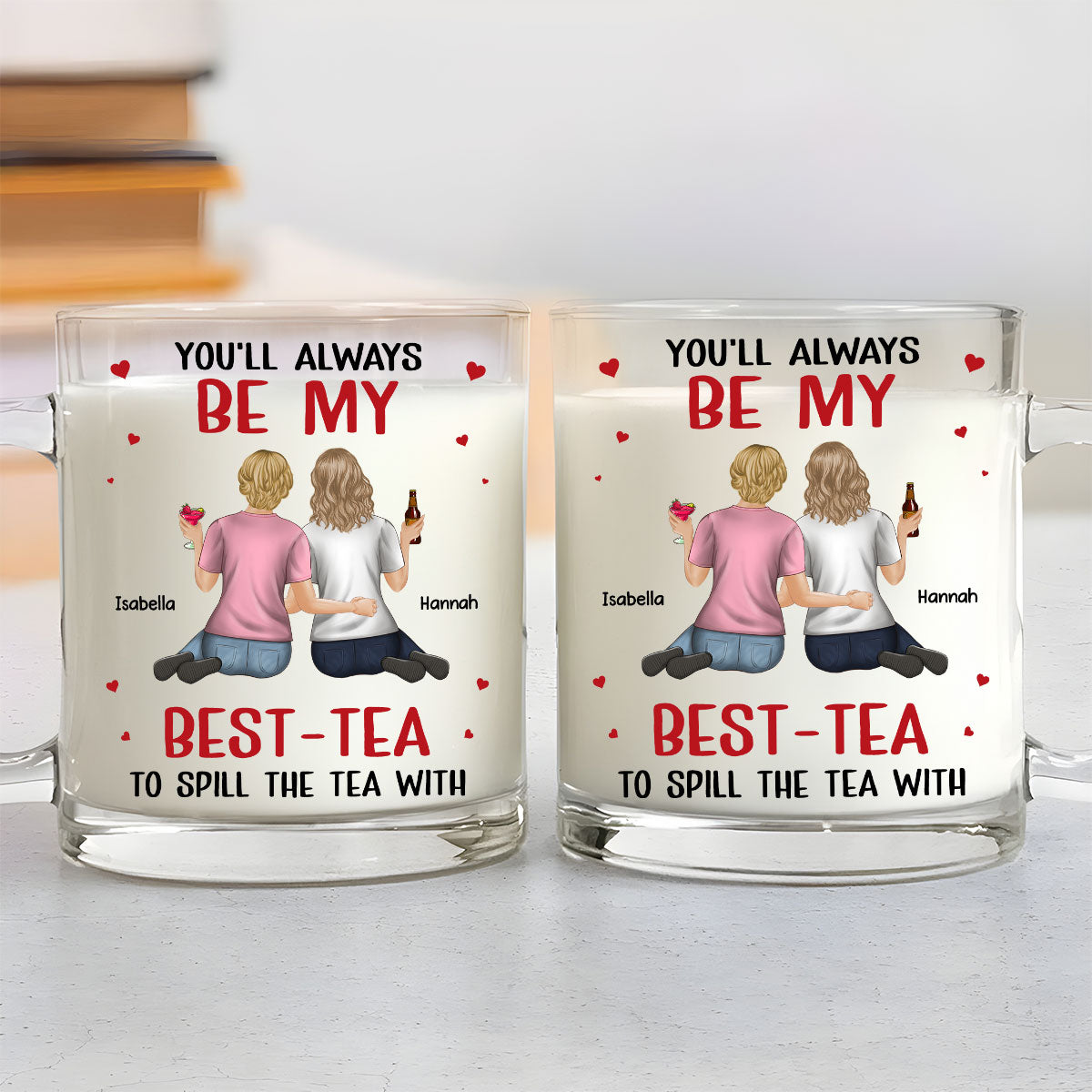 Custom Best Friend, Christmas & Birthday Friendship Keepsake Gift • Be My Best Tea - Personalized Glass Mug
