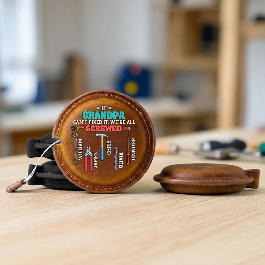 We Are All Screwed - Personalized Leather Tape Measure