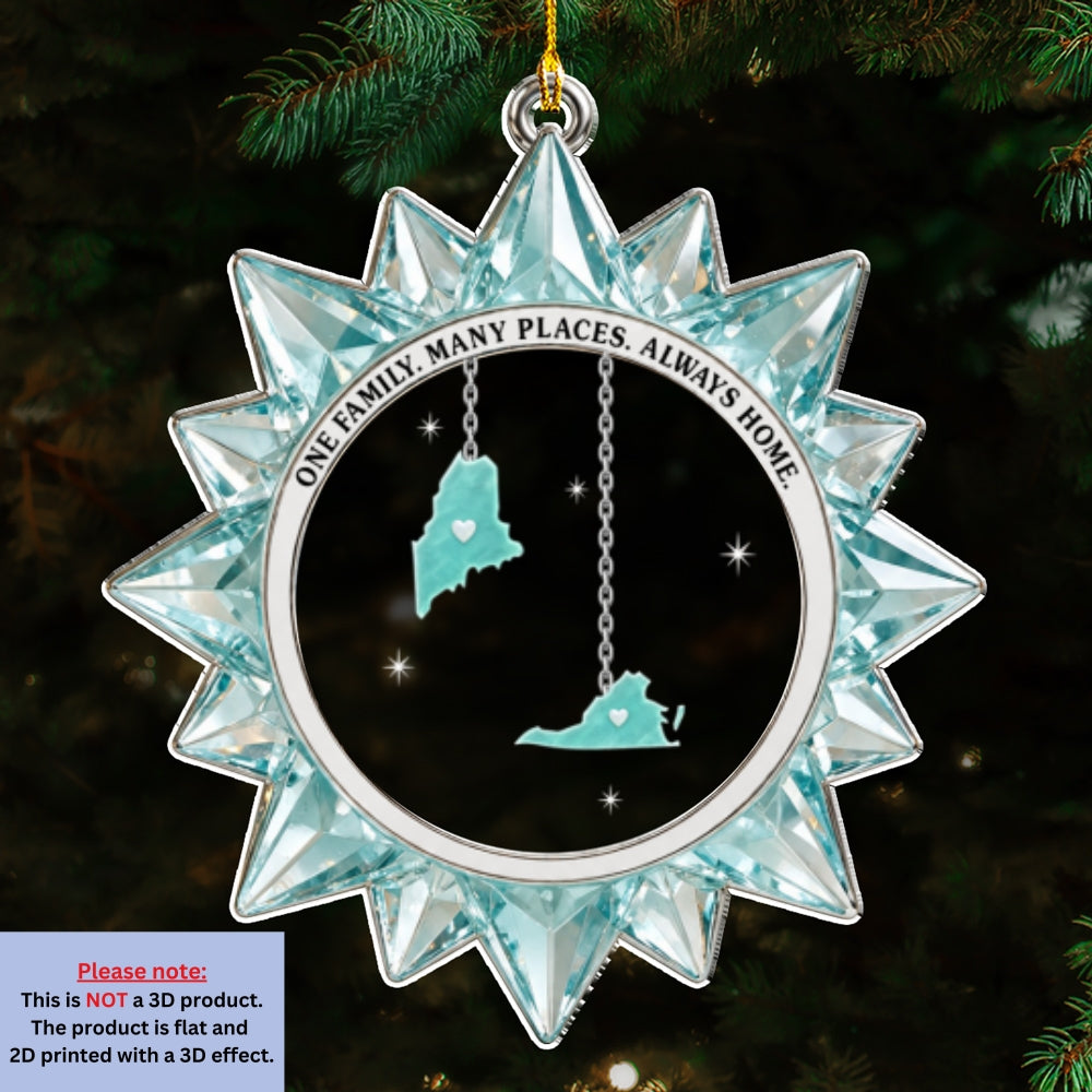 Custom Family Ornament, Christmas Gift for Family Members •  Same Sky Same Love - Personalized Acrylic Ornament