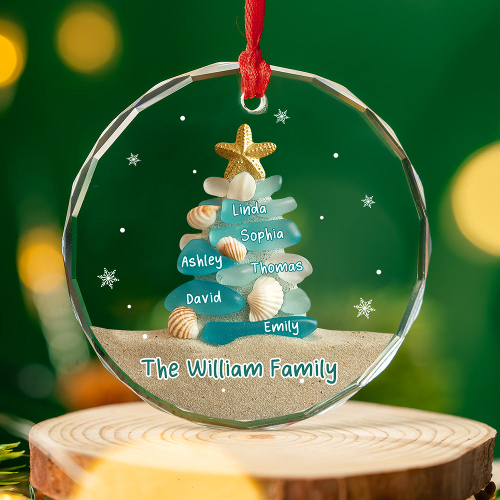 Custom Family Ornament, Christmas Gift for Family Members •  Merry Moments - Personalized Glass Ornament