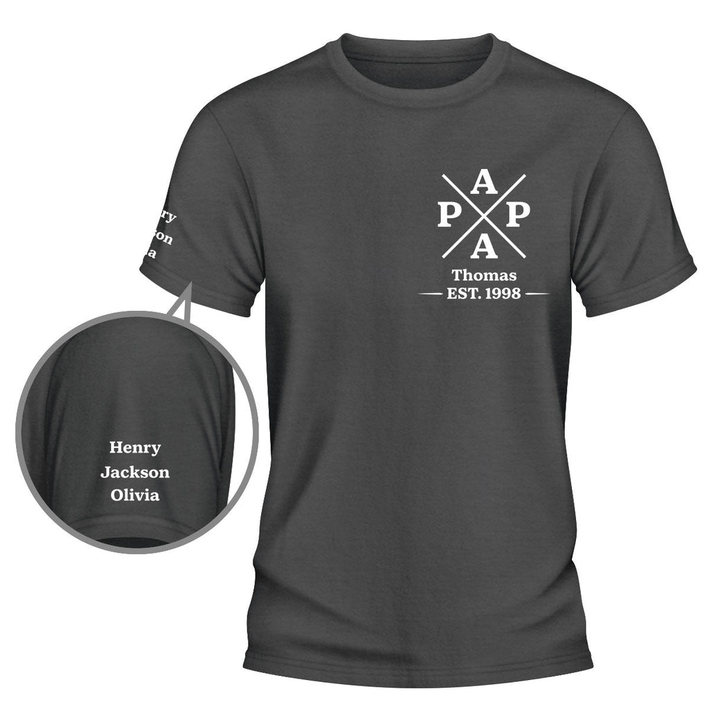 Custom Father's Day, Special Gift for Dad & Grandpa • Best Grandpa - Personalized Shirt With Design On Sleeve
