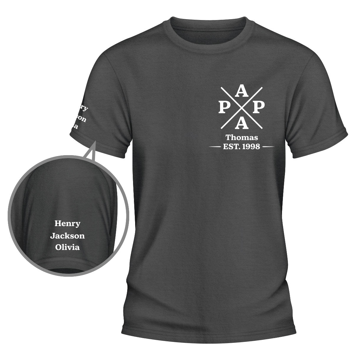Custom Father's Day, Special Gift for Dad & Grandpa • Best Grandpa - Personalized Shirt With Design On Sleeve