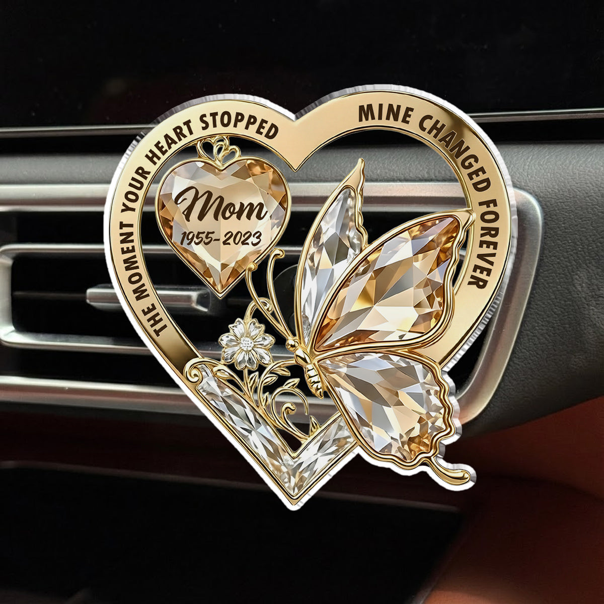 The Moment My Heart Changed Forever - Personalized Car Vent Clip