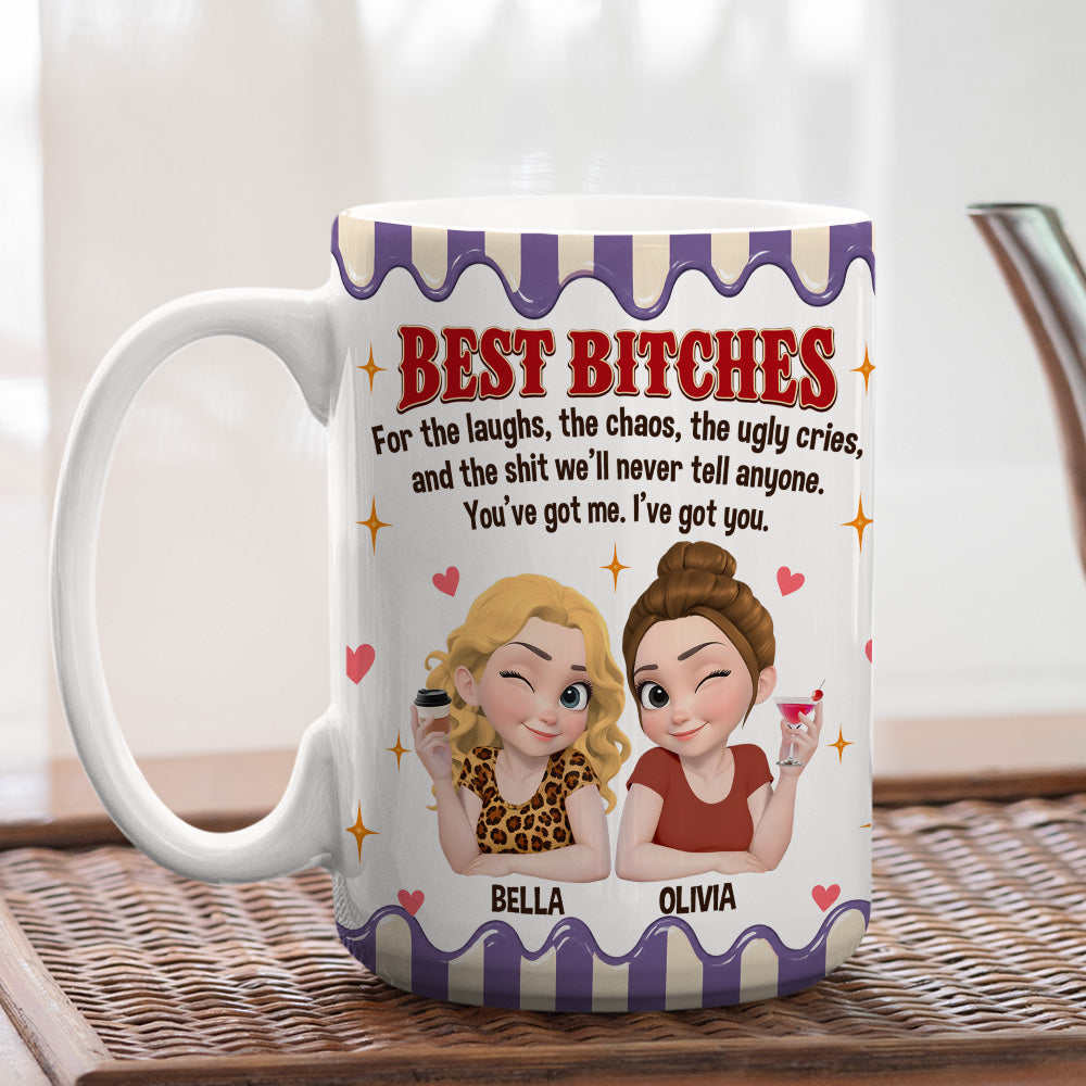 Custom Best Friend, Christmas & Birthday Friendship Keepsake Gift • For The Laughs We Shared - Personalize Coffee Mug
