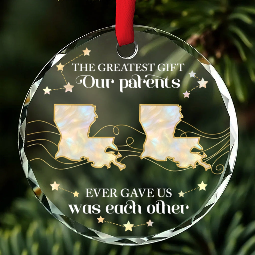 Custom Brothers & Sisters Christmas Ornament •  Sibling Of Pearl - Personalized Glass Ornament