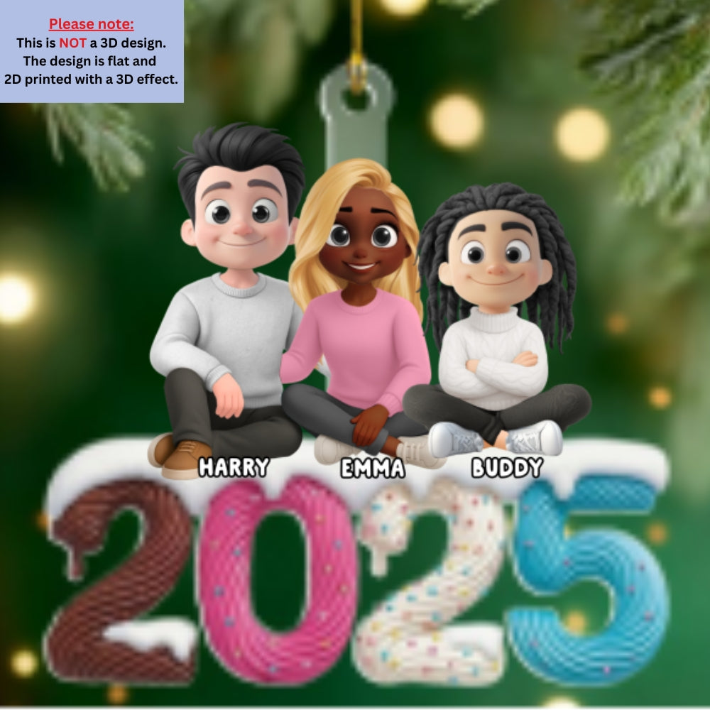Custom Family Ornament, Christmas Gift for Family Members •  We And Our Kids Cream - Personalized Acrylic Ornament