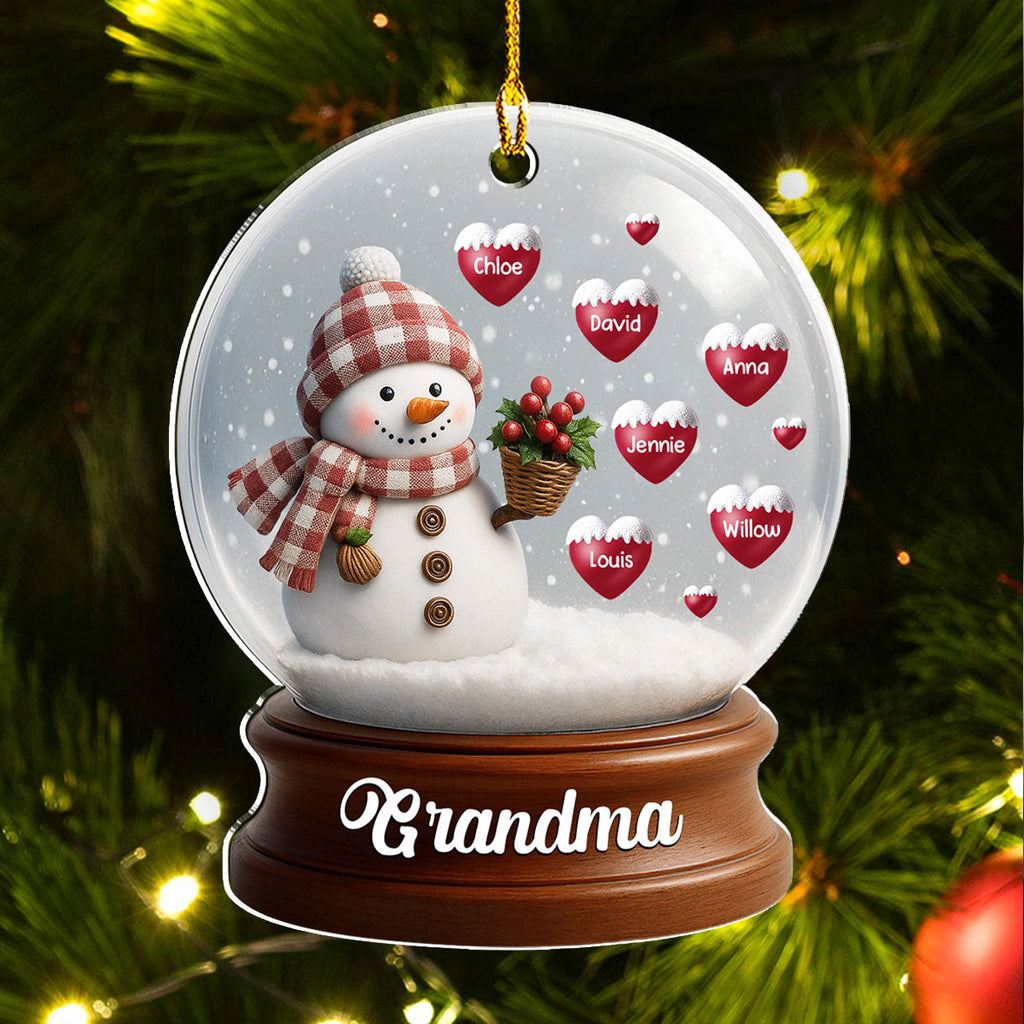Custom Family Ornament, Christmas Gift for Family Members •  Snowman Of Love - Personalized Acrylic Ornament