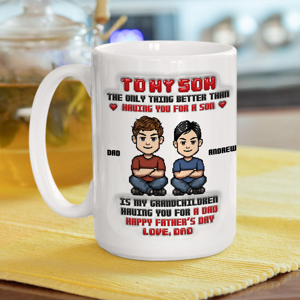 Custom Father's Day, Special Gift for Dad & Grandpa • From Dad To Son - Personalized 3D Inflated Effect Mug