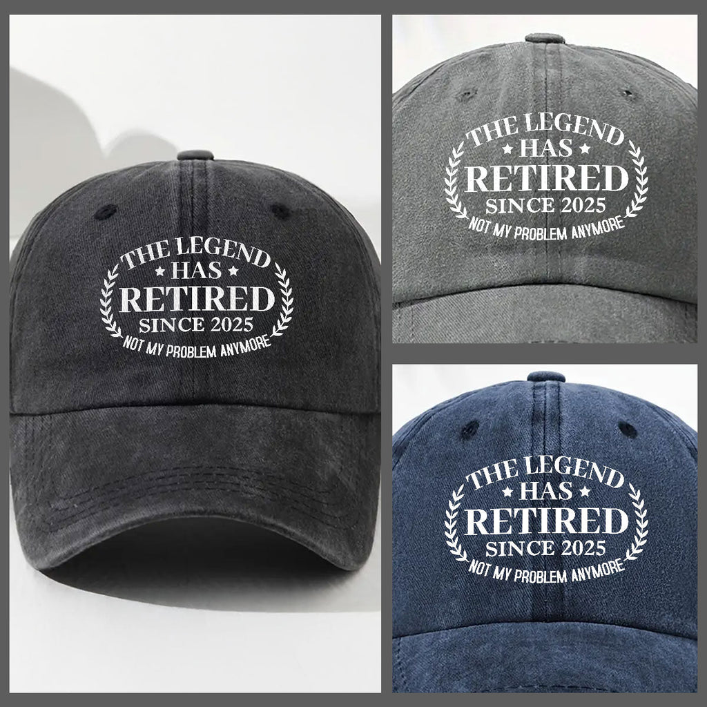 The Legend Has Retired - Personalized Vintage Washed Denim Cap