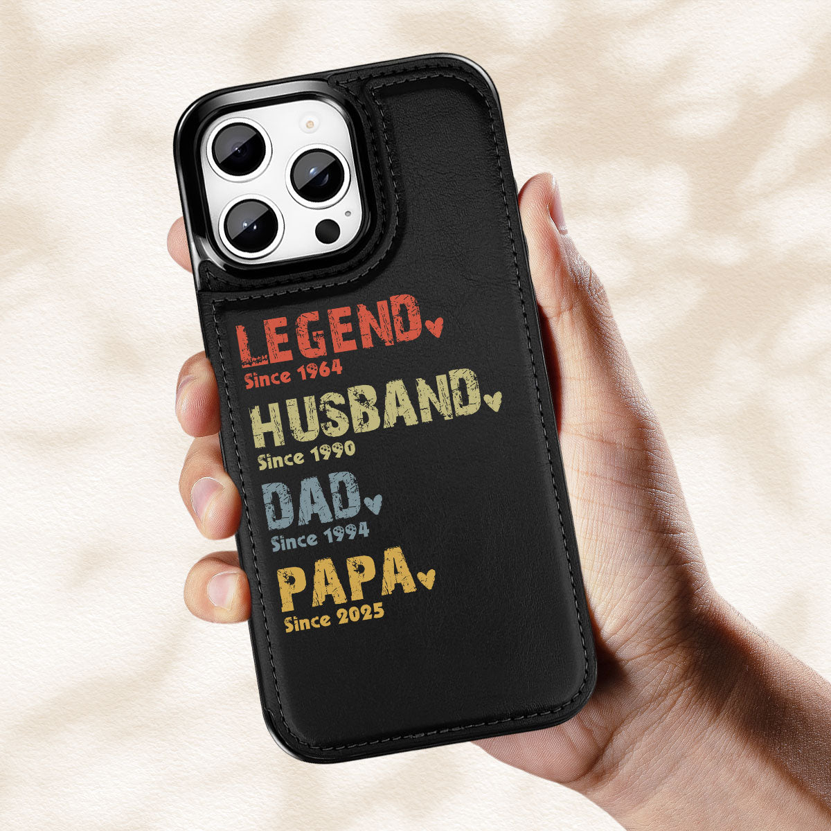 Legend Husband Dad Papa - Personalized Leather Phone Case
