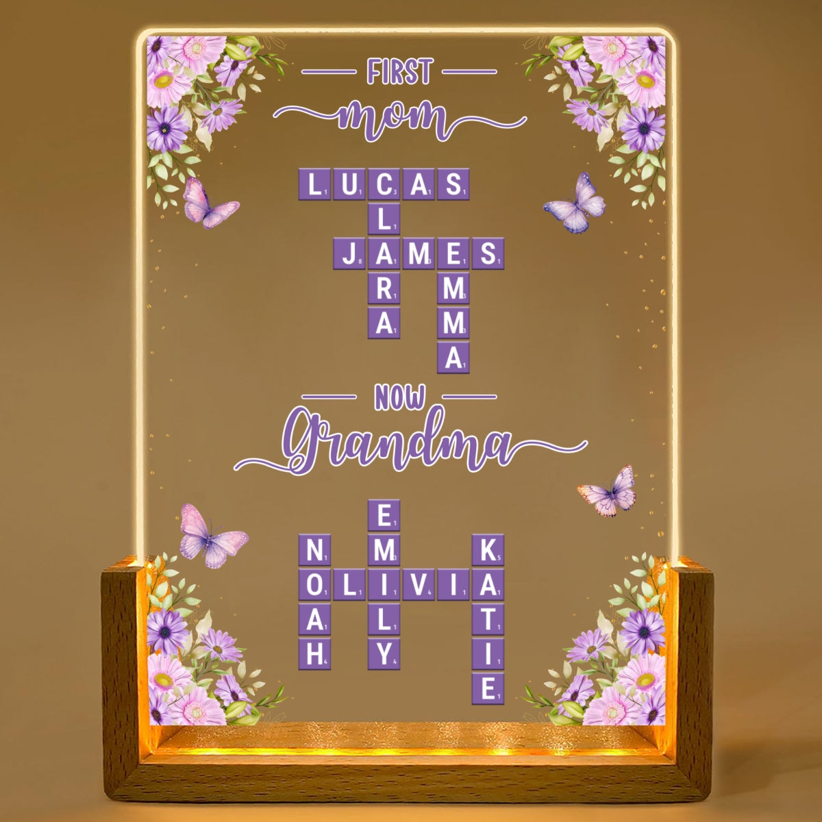 Custom Mother's Day Gifts for Grandma Mom Wife • Now Grandma - Personalized Night Light
