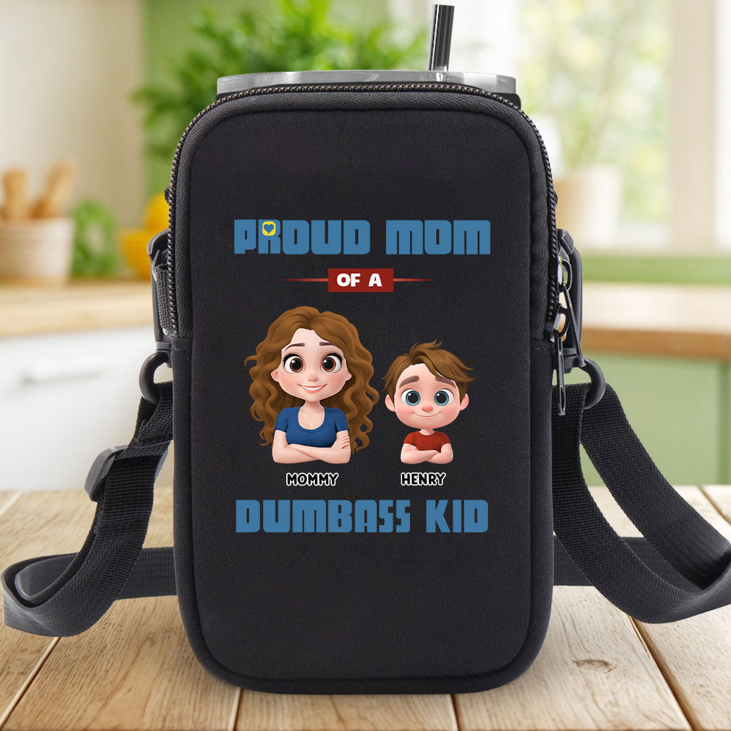 Proud Mom - Personalized Water Bottle Carrier Bag