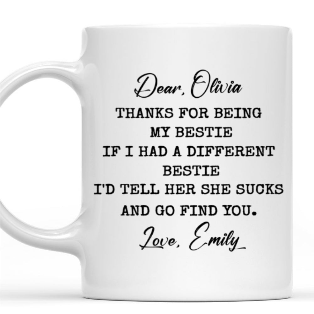Custom Best Friend, Christmas & Birthday Friendship Keepsake Gift • A Different Bestie - Personalized Coffee Mug